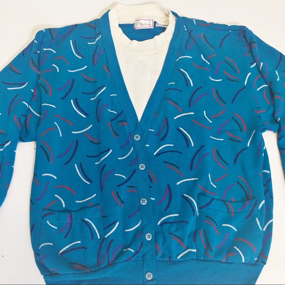 Vintage Blue Patterned Sweater